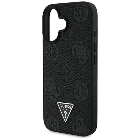 Guess szemcsés Hot Stamp Peony Triangle Logo MagSafe - tok iPhone 16 (fekete)