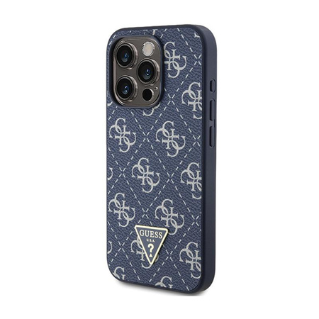 Guess 4G Triangle Metal Logo - pouzdro pro iPhone 15 Pro (modré)