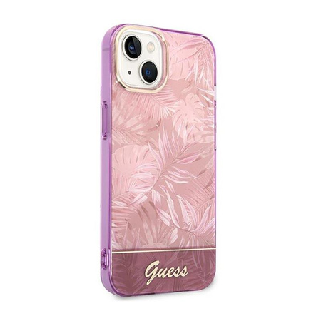 Guess Jungle Case - Coque pour iPhone 14 Plus (Rose)