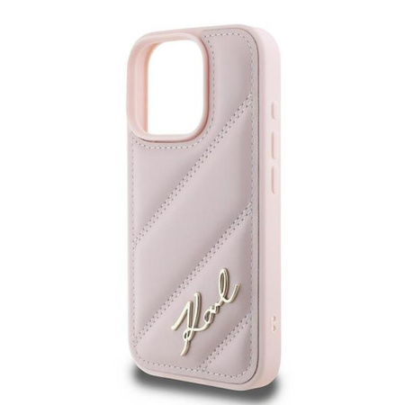 Karl Lagerfeld Quilted Signature - iPhone 16 Pro Max Case (pink)