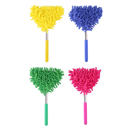 Lifetime - balai télescopique, chiffon à poussière, pompon en microfibre 34-96 cm (bleu)