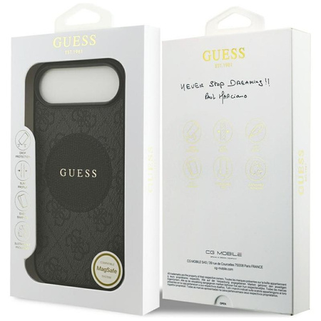 ETUI DO IPHONE AIR do MAGSAFE GUESS ORYGINALNE CZARNE SKÓRZANE MODNE CASE