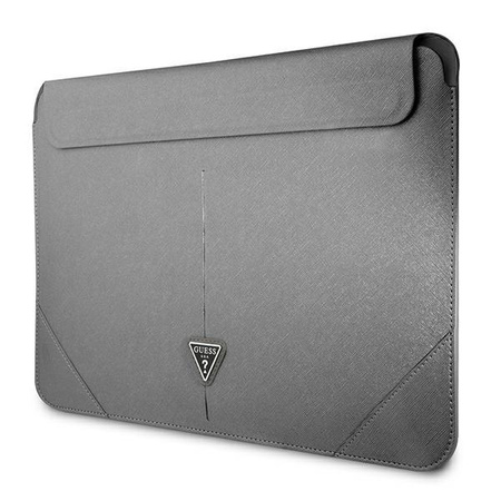 Guess Saffiano Triangle Logo Sleeve - pouzdro na 13" / 14" notebook (stříbrné)