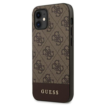 Collection 4G Bottom Stripe de Guess - Coque pour iPhone 12 mini (marron)
