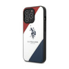 US Polo Assn Tricolor Embossed - Étui pour iPhone 14 Pro (blanc)