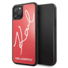 Karl Lagerfeld Double Layers Tempered Glass Glitter Signature Case - iPhone 11 Pro Max Case (rot)