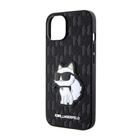Karl Lagerfeld Saffiano Monogram NFT Choupette - iPhone 14 Plus Case (Black)