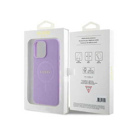 Étui Guess Saffiano MagSafe - iPhone 15 Pro Max (violet)