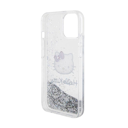 Hello Kitty Liquid Glitter Charms Kitty Head - iPhone 14 Case (silver)