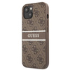Guess 4G Printed Stripe - pouzdro pro iPhone 13 Mini (hnědé)