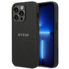 Guess Saffiano Metal Logo Stripes - iPhone 14 Pro Case (noir)