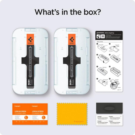 Spigen GLAS.TR EZ FIT - Gehärtetes Glas für iPhone 16e / iPhone 14 / iPhone 13 Pro / iPhone 13 2 Stk