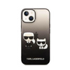 Karl Lagerfeld Gradient Ikonik Karl & Choupette - Coque pour iPhone 14 Plus (noir)