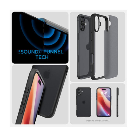 SPIGEN ULTRA HIBRID IPHONE 16 FAGY FEKETE