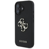 Guess Grained Big 4G Logo Small Classic Logo - Coque pour iPhone 16 (noir)