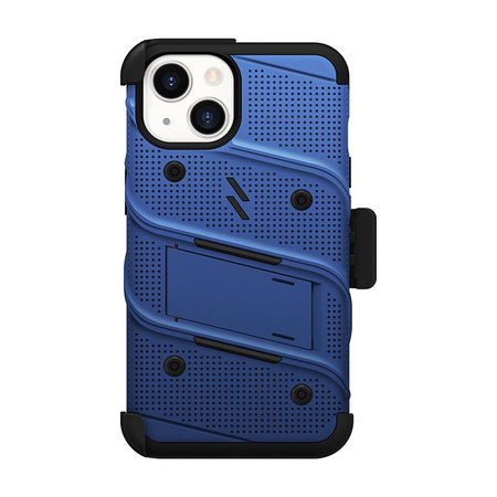 ZIZO BOLT Series - Armored iPhone 14 case with 9H glass for screen + holder with stand (blue)