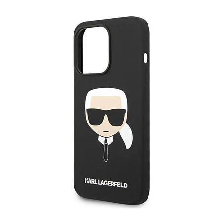 Karl Lagerfeld szilikon ikonikus Karl`s Head - iPhone 14 Pro tok (fekete)