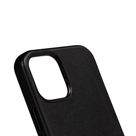 Crong Essential Cover - kožené pouzdro pro iPhone 12 Pro Max (černé)