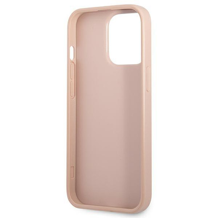 Guess Saffiano Double Card Triangle - iPhone 13 Pro Max Case (pink)