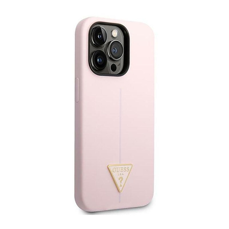 Guess Silicone Triangle Logo - Etui iPhone 14 Pro (fioletowy)