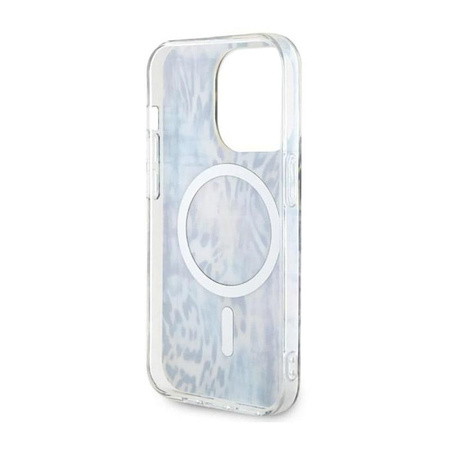 Guess Leopard MagSafe - iPhone 14 Pro Case (Bleu)
