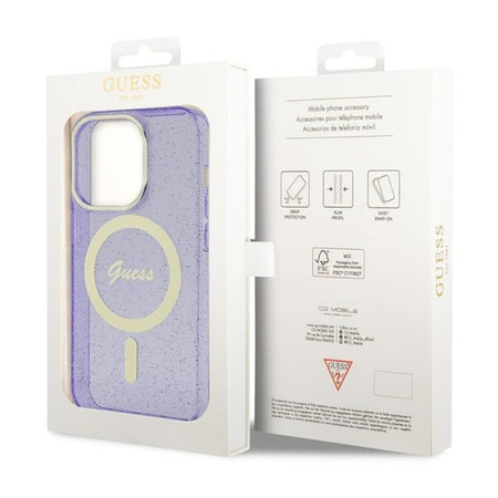 Guess Glitter Gold MagSafe - iPhone 14 Pro Max Case (Purple)