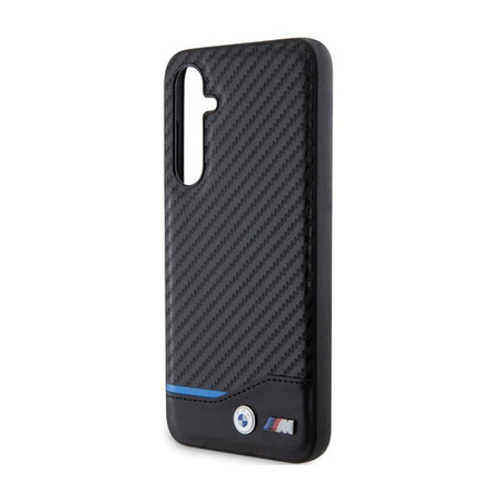 BMW Leather Carbon Blue Line - Samsung Galaxy S23 FE tok (fekete)