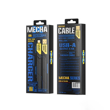 WEKOME WDC-190 Mecha Series - Kabel pro rychlé nabíjení USB-A na Lightning 1 m (žlutý)