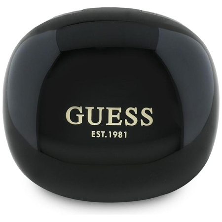 Guess Flat Classic Logo Electroplated – Sluchátka TWS + nabíjecí pouzdro (černá)