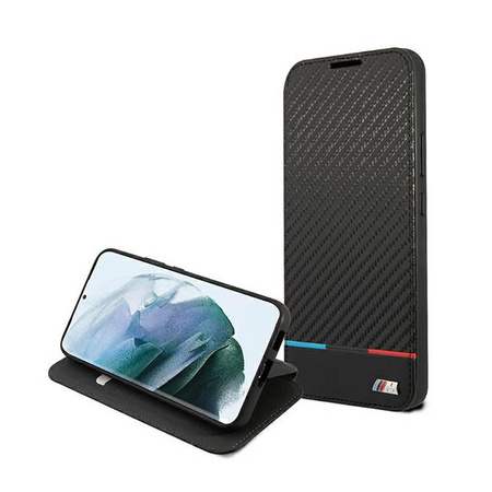 BMW Booktype M Collection Triangles - pouzdro pro Samsung Galaxy S22+ (černé)