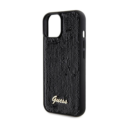 Guess Paillettenschrift Metall - iPhone 14 Tasche (schwarz)