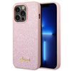 Guess Glitter Flakes Metal Logo Case - Coque iPhone 14 Pro Max (rose)
