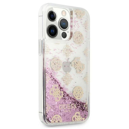 Guess Peony Liquid Glitter - Coque iPhone 13 Pro Max (rose)