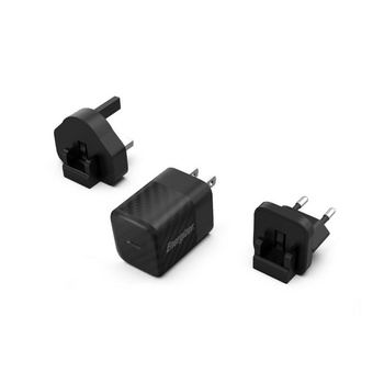 Energizer Ultimate - Multiplug EU / UK / US GaN USB-C 20W PD travel charger (Black)