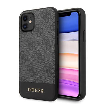 Collection 4G Bottom Stripe de Guess - Coque pour iPhone 11 (gris)