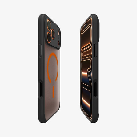 Spigen Ultra Hybrid Mag MagSafe - Hülle für iPhone 17 Pro (Frost Black / Orange)
