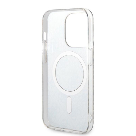 Guess Bundle Pack MagSafe 4G - pouzdro MagSafe pro iPhone 14 Pro Max + sada nabíječky (hnědá/zlatá)