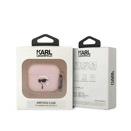 Karl Lagerfeld Silicone NFT Karl Head 3D - Etui AirPods 3 (różowy)