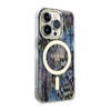 Guess Leopard MagSafe - Schutzhülle für iPhone 14 Pro (Blau)