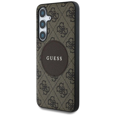 Guess 4G Round Patch Classic Logo MagSafe - Case for Samsung Galaxy S25+ (brown)