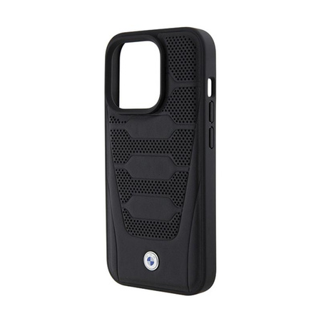 BMW bőrülések mintája - iPhone 15 Pro tok (fekete)