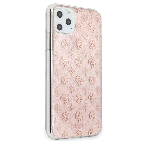 Guess 4G Peony Solid Glitter - pouzdro pro iPhone 11 Pro Max (růžové)