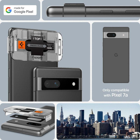 Spigen Optik.TR EZ Fit Camera Lens Protector 2-Pack - ochranné sklo objektivu pro Google Pixel 7A (2 ks) (černá)
