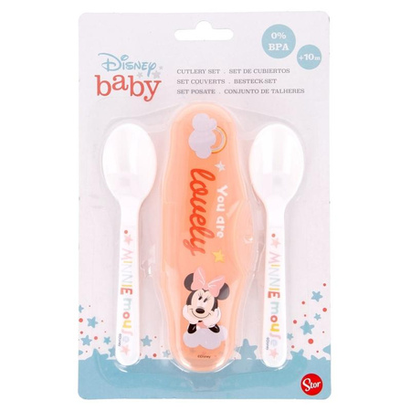 Minnie Mouse - 2 feeding spoon + case (Indigo dreams)