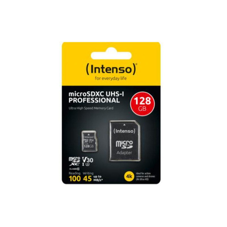 Intenso MicroSDXC - 128 GB Class 10 45/100 MB/s Speicherkarte mit Adapter