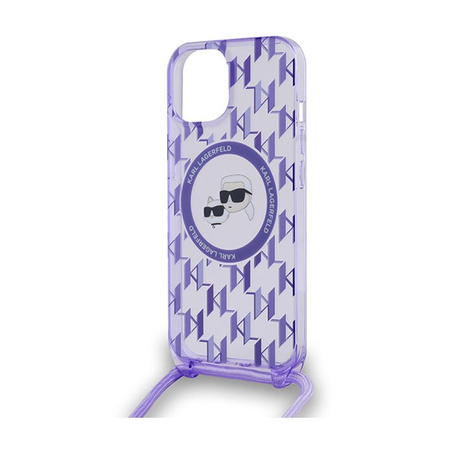 Karl Lagerfeld IML Crossbody Monogram Karl & Choupette Head MagSafe - iPhone 15 / 14 / 13 Case (purple)