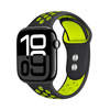 Crong Duo Sport - Bracelet pour Apple Watch 38/40/41/42 mm (noir/citron vert)