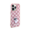 Karl Lagerfeld Monogram Choupette - pouzdro pro iPhone 15 Pro (růžové)