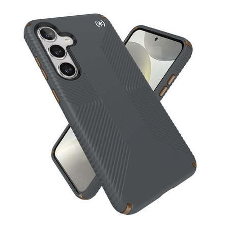Speck Presidio2 Grip - Samsung Galaxy S24+ Gehäuse (Holzkohle Grau / Cool Bronze)