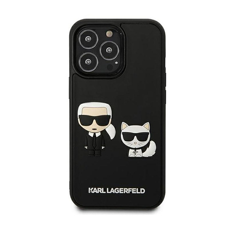 Karl Lagerfeld Ikonik 3D Karl & Choupette - Coque iPhone 13 Pro Max (noir)
